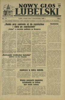 Nowy Głos Lubelski. R. 1, nr 151 (8 paźdzernika 1940)