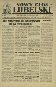Nowy Głos Lubelski. R. 1, nr 156 (13-14 października 1940)