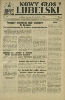 Nowy Głos Lubelski. R. 1, nr 158 (16 października 1940)