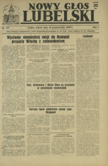 Nowy Głos Lubelski. R. 1, nr 161 (19 października 1940)