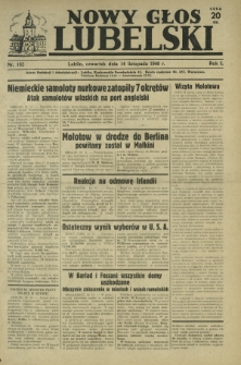 Nowy Głos Lubelski. R. 1, nr 182 (14 listopada 1940)