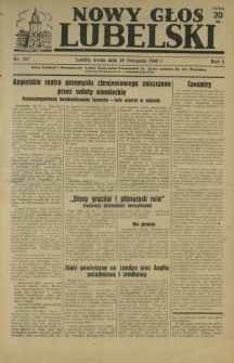 Nowy Głos Lubelski. R. 1, nr 187 (20 listopada 1940)