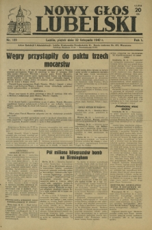 Nowy Głos Lubelski. R. 1, nr 189 (22 listopada 1940)
