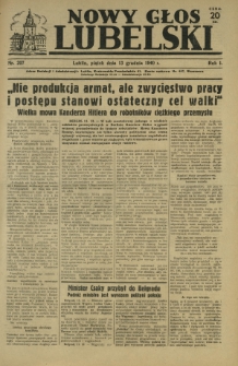 Nowy Głos Lubelski. R. 1, nr 207 (13 grudnia 1940)