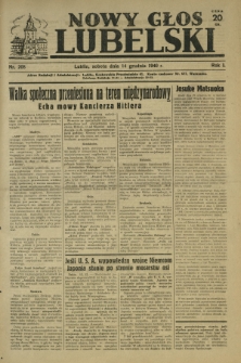 Nowy Głos Lubelski. R. 1, nr 208 (14 grudnia 1940)
