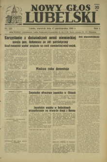 Nowy Głos Lubelski. R. 1, nr 159 (17 października 1940)