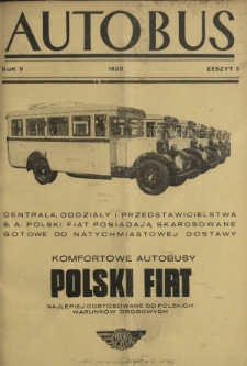 Autobus : organ Związku Stowarzyszeń Właścicieli Przedsiębiorstw Samochodowych / red. Jan Wroczyński. R. 5, z. 5 (1935)