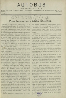Autobus : organ Związku Stowarzyszeń Właścicieli Przedsiębiorstw Samochodowych / red. Stanisław Sarnowiec. R. 6, z. 1 (1936)