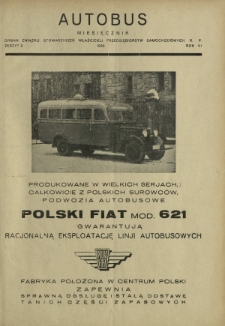 Autobus : organ Związku Stowarzyszeń Właścicieli Przedsiębiorstw Samochodowych / red. Stanisław Sarnowiec. R. 6, z. 2 (1936)