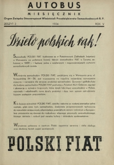 Autobus : organ Związku Stowarzyszeń Właścicieli Przedsiębiorstw Samochodowych / red. Stanisław Sarnowiec. R. 6, z. 3 (1936)
