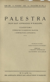 Palestra. R. 14, dodatek do Nr 3 (1937)