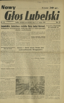 Nowy Głos Lubelski. R. 3, nr 32 (8-9 lutego 1942)