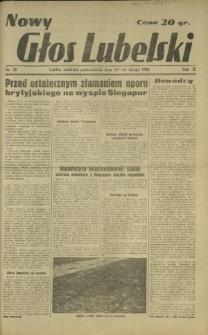 Nowy Głos Lubelski. R. 3, nr 38 (15-16 lutego 1942)