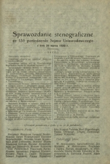 Sprawozdanie Stenograficzne z 135 Posiedzenia Sejmu Ustawodawczego z dnia 24 marca 1920 r.