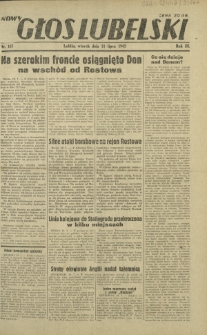 Nowy Głos Lubelski. R. 3, nr 167 (21 lipca 1942)