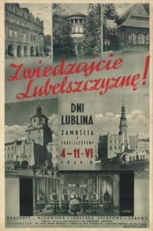 Zwiedzajcie Lubelszczyznę! : Dni Lublina, Zamościa i Lubelszczyzny 4-11 IV 1939 r.