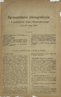 Sprawozdanie Stenograficzne z 6 Posiedzenia Sejmu Ustawodawczego z dnia 25 lutego 1919 r.