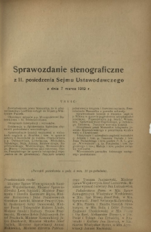 Sprawozdanie Stenograficzne z 11 Posiedzenia Sejmu Ustawodawczego z dnia 7 marca 1919 r.