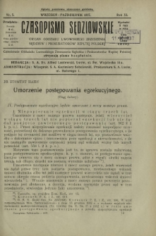 Czasopismo Sędziowskie : organ Oddziału Lwowskiego Zrzeszenia Sędziów i Prokuratorów Rzpltej Polskiej. R. 11, nr 5 (wrzesień-październik 1937)