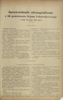 Sprawozdanie Stenograficzne z 36 Posiedzenia Sejmu Ustawodawczego z dnia 10 maja 1919 r.