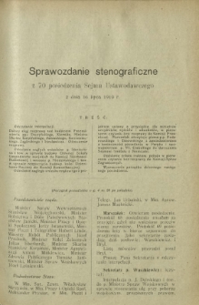 Sprawozdanie Stenograficzne z 70 Posiedzenia Sejmu Ustawodawczego z dnia 16 lipca 1919 r.
