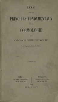 Essai sur les principes fondamentaux de la cosmologie