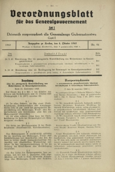 Verordnungsblatt für das Generalgouvernement = Dziennik Rozporządzeń dla Generalnego Gubernatorstwa. Teil 1, Nr 58 (4 October 1940)