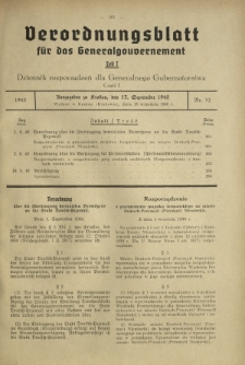 Verordnungsblatt für das Generalgouvernement = Dziennik Rozporządzeń dla Generalnego Gubernatorstwa. Teil 2, Nr 52 (23 August 1940)