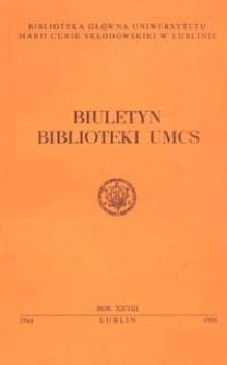 Biuletyn Biblioteki UMCS. R. 28 (1980)