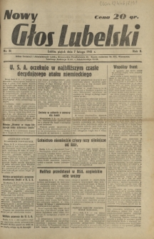 Nowy Głos Lubelski. R. 2, nr 31 (7 lutego 1941)