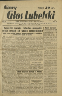 Nowy Głos Lubelski. R. 2, nr 86 (12-13 kwietnia 1941)