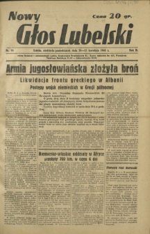 Nowy Głos Lubelski. R. 2, nr 90 (20-21 kwietnia 1941)