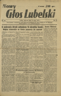 Nowy Głos Lubelski. R. 2, nr 123 (29 maja 1941)