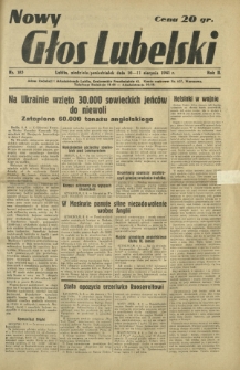Nowy Głos Lubelski. R. 2, nr 185 (10-11 sierpnia 1941)