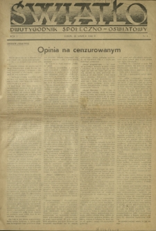 Światło : dwutygodnik społeczno-oświatowy. R. 1, nr 4 (20 marca 1946)