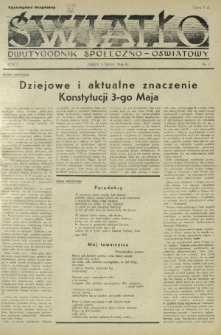 Światło : dwutygodnik społeczno-oświatowy. R. 1, nr 7 (5 maja 1946)