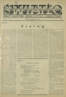 Światło : dwutygodnik społeczno-oświatowy. R. 1, nr 9 (10 czerwca 1946)