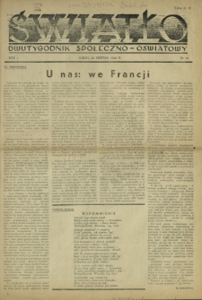 Światło : dwutygodnik społeczno-oświatowy. R. 1, nr 14 (20 sierpnia 1946)