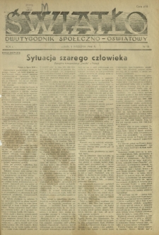 Światło : dwutygodnik społeczno-oświatowy. R. 1, nr 15 (5 września 1946)
