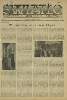 Światło : dwutygodnik społeczno-oświatowy. R. 1, nr 16 (20 września 1946)