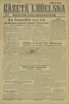 Gazeta Lubelska : niezależne pismo demokratyczne. R. 2, nr 96=405 (6 kwiecień 1946)