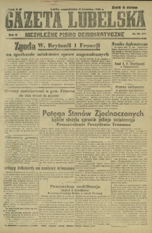 Gazeta Lubelska : niezależne pismo demokratyczne. R. 2, nr 98=407 (8 kwiecień 1946)