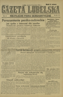 Gazeta Lubelska : niezależne pismo demokratyczne. R. 2, nr 99=408 (9 kwiecień 1946)