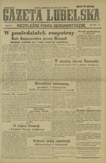 Gazeta Lubelska : niezależne pismo demokratyczne. R. 2, nr 104=413 (14 kwiecień 1946)