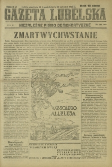 Gazeta Lubelska : niezależne pismo demokratyczne. R. 2, nr 110=419 (21-22 kwiecień 1946)