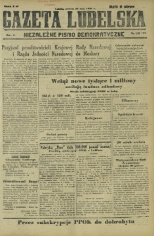 Gazeta Lubelska : niezależne pismo demokratyczne. R. 2, nr 143=452 (25 maj 1946)