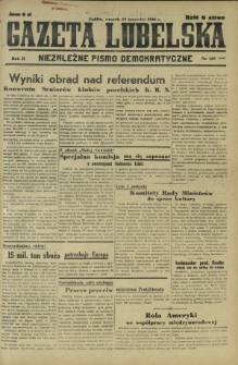 Gazeta Lubelska : niezależne pismo demokratyczne. R. 2, nr 159=468 (11 czerwiec 1946)