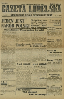 Gazeta Lubelska : niezależne pismo demokratyczne. R. 2, nr 172=481 (24 czerwiec 1946)