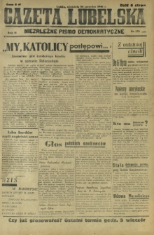 Gazeta Lubelska : niezależne pismo demokratyczne. R. 2, nr 178=487 (30 czerwiec 1946)