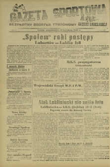 Gazeta Sportowa : bezpłatny dodatek tygodniowy Gazety Lubelskiej. Nr 12 (29 kwietnia 1946)